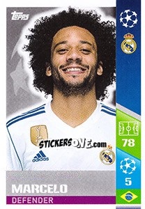 Sticker Marcelo - UEFA Champions League 2017-2018 n. 8 - Topps