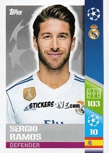 Sticker Sergio Ramos - UEFA Champions League 2017-2018 - Topps