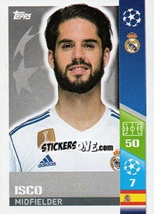 Sticker Isco - UEFA Champions League 2017-2018 n. 18 - Topps