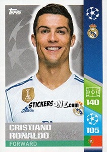 Sticker Cristiano Ronaldo - UEFA Champions League 2017-2018 n. 20 - Topps
