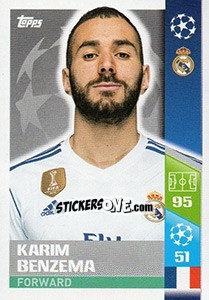 Figurina Karim Benzema - UEFA Champions League 2017-2018 - Topps