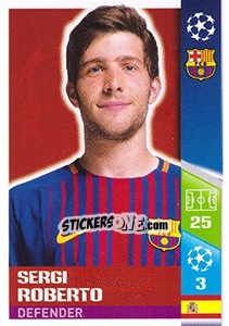 Sticker Sergi Roberto - UEFA Champions League 2017-2018 n. 27 - Topps