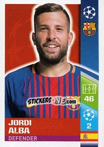 Sticker Jordi Alba - UEFA Champions League 2017-2018 - Topps