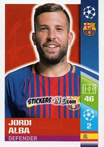 Sticker Jordi Alba - UEFA Champions League 2017-2018 n. 28 - Topps