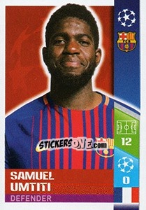 Sticker Samuel Umtiti - UEFA Champions League 2017-2018 - Topps