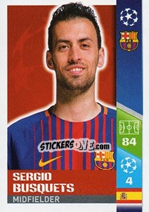 Sticker Sergio Busquets - UEFA Champions League 2017-2018 n. 33 - Topps