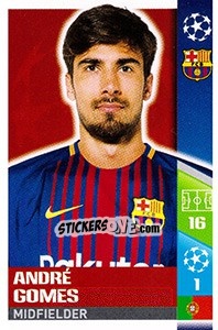 Sticker André Gomes - UEFA Champions League 2017-2018 n. 34 - Topps