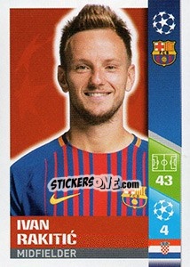 Sticker Ivan Rakitic - UEFA Champions League 2017-2018 n. 35 - Topps