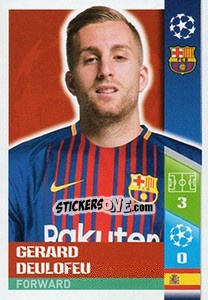 Sticker Gerard Deulofeu - UEFA Champions League 2017-2018 n. 39 - Topps