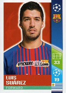 Sticker Luis Suárez - UEFA Champions League 2017-2018 - Topps