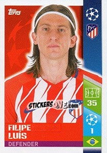 Sticker Filipe Luís - UEFA Champions League 2017-2018 n. 47 - Topps