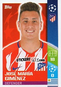 Cromo José Maria Giménez - UEFA Champions League 2017-2018 - Topps