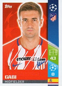 Sticker Gabi - UEFA Champions League 2017-2018 n. 51 - Topps