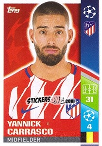 Sticker Yannick Carrasco - UEFA Champions League 2017-2018 n. 54 - Topps