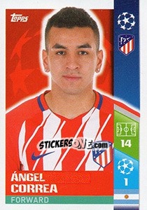 Sticker Ángel Correa - UEFA Champions League 2017-2018 - Topps
