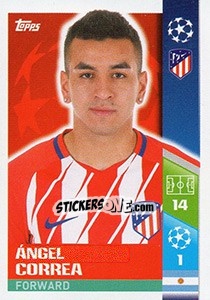 Sticker Ángel Correa - UEFA Champions League 2017-2018 n. 56 - Topps