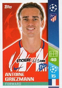 Sticker Antoine Griezmann - UEFA Champions League 2017-2018 n. 58 - Topps