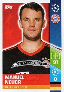 Sticker Manuel Neuer - UEFA Champions League 2017-2018 n. 63 - Topps