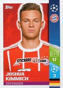 Sticker Joshua Kimmich - UEFA Champions League 2017-2018 n. 65 - Topps