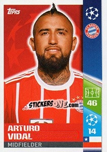 Sticker Arturo Vidal - UEFA Champions League 2017-2018 n. 71 - Topps