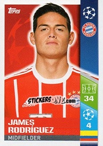 Sticker James Rodríguez - UEFA Champions League 2017-2018 n. 73 - Topps