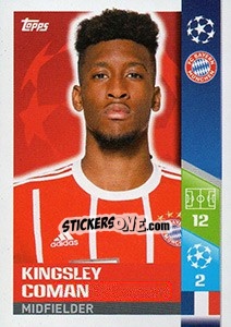 Sticker Kingsley Coman - UEFA Champions League 2017-2018 n. 76 - Topps