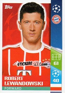 Sticker Robert Lewandowski - UEFA Champions League 2017-2018 n. 78 - Topps