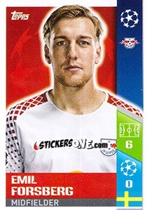 Sticker Emil Forsberg - UEFA Champions League 2017-2018 n. 91 - Topps