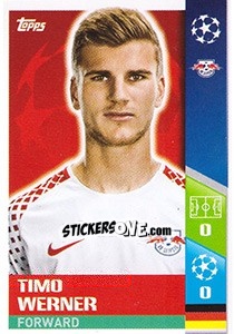Sticker Timo Werner - UEFA Champions League 2017-2018 n. 97 - Topps