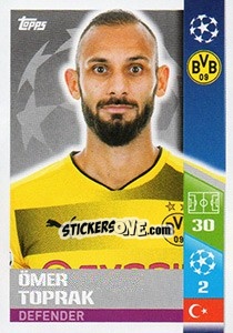 Sticker Ömer Toprak - UEFA Champions League 2017-2018 n. 107 - Topps
