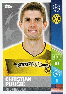 Sticker Christian Pulišic - UEFA Champions League 2017-2018 n. 110 - Topps