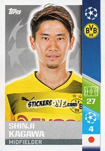 Sticker Shinji Kagawa - UEFA Champions League 2017-2018 - Topps