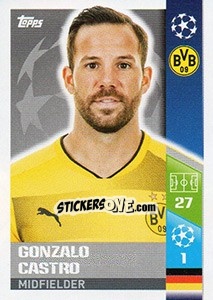 Sticker Gonzalo Castro - UEFA Champions League 2017-2018 n. 112 - Topps