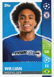 Sticker Willian - UEFA Champions League 2017-2018 n. 130 - Topps