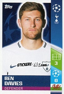 Sticker Ben Davies - UEFA Champions League 2017-2018 n. 142 - Topps