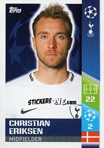 Sticker Christian Eriksen - UEFA Champions League 2017-2018 - Topps