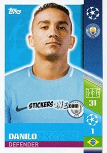 Sticker Danilo - UEFA Champions League 2017-2018 n. 160 - Topps