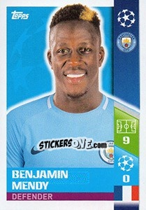 Sticker Benjamin Mendy - UEFA Champions League 2017-2018 n. 161 - Topps
