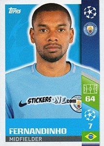 Sticker Fernandinho - UEFA Champions League 2017-2018 n. 166 - Topps
