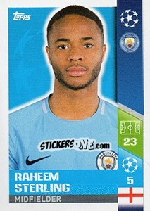 Sticker Raheem Sterling - UEFA Champions League 2017-2018 n. 169 - Topps