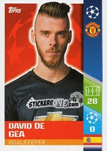 Sticker David de Gea - UEFA Champions League 2017-2018 - Topps