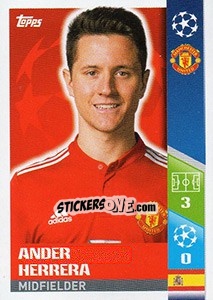 Sticker Ander Herrera - UEFA Champions League 2017-2018 n. 185 - Topps