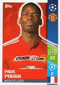 Sticker Paul Pogba - UEFA Champions League 2017-2018 n. 186 - Topps