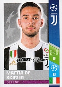 Sticker Mattia De Sciglio - UEFA Champions League 2017-2018 - Topps