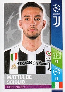 Sticker Mattia De Sciglio - UEFA Champions League 2017-2018 n. 197 - Topps