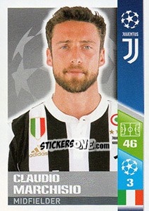 Sticker Claudio Marchisio - UEFA Champions League 2017-2018 n. 204 - Topps