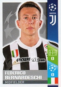 Sticker Federico Bernardeschi - UEFA Champions League 2017-2018 n. 206 - Topps