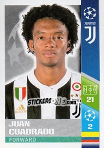 Sticker Juan Cuadrado - UEFA Champions League 2017-2018 n. 208 - Topps