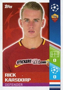 Sticker Rick Karsdorp - UEFA Champions League 2017-2018 n. 217 - Topps