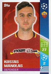 Cromo Kostas Manolas - UEFA Champions League 2017-2018 - Topps
